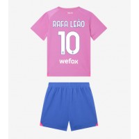 Camisa de Futebol AC Milan Rafael Leao #10 Equipamento Alternativo Infantil 2023-24 Manga Curta (+ Calças curtas)